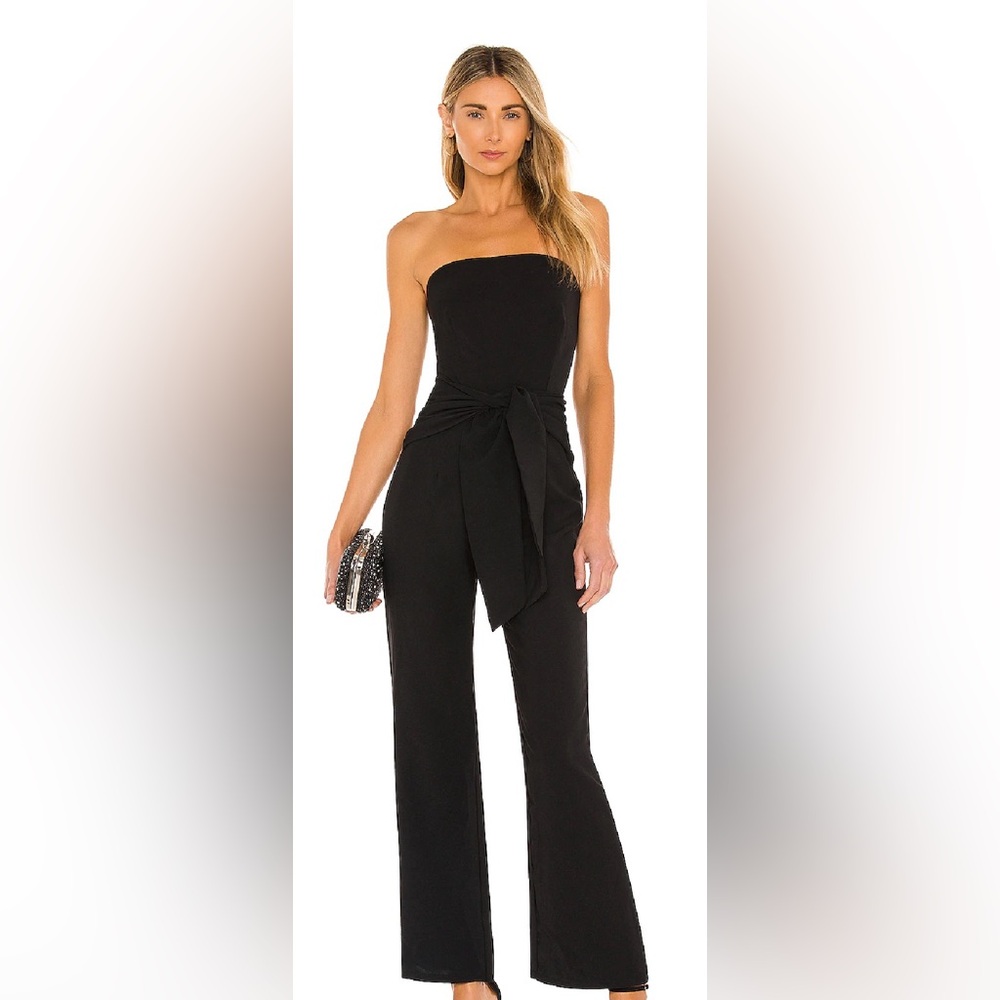 Superdown Strapless Black Jumpsuit